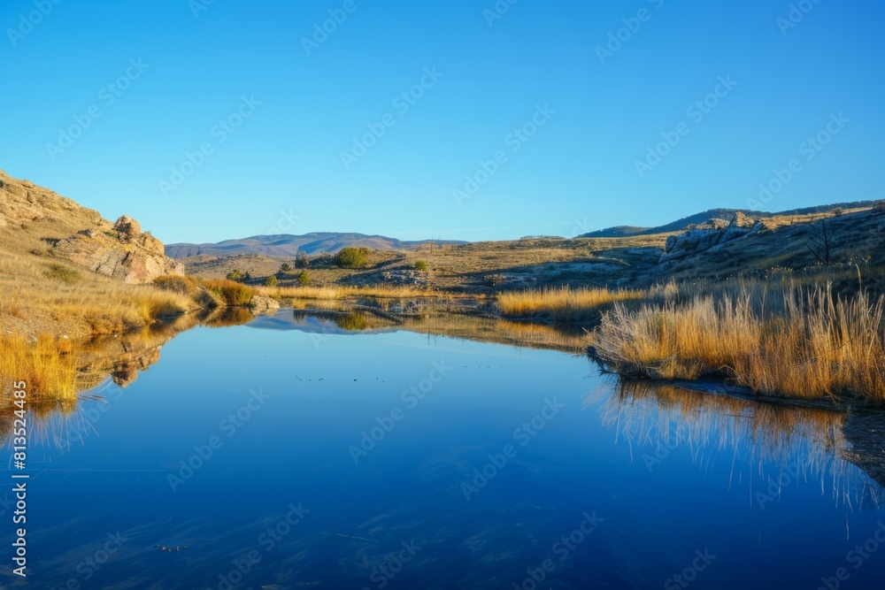 Serene Lake Reflections at Sunrise Serene Lake Reflections at Sunrise