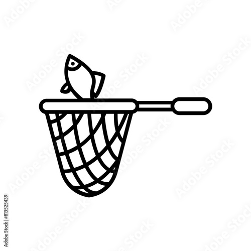 fishing net icon. outline icon