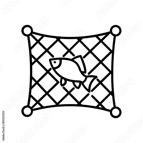 fishing net icon. outline icon