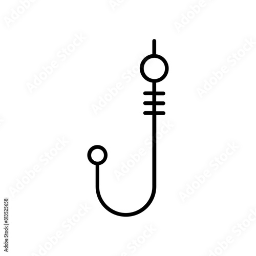 fishing hook icon. outline icon