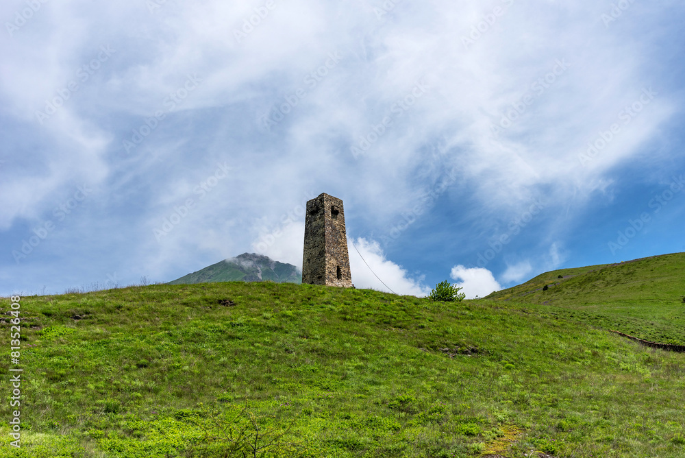 Beautiful landscape of the medieval city of the dead in the Caucasus mountains. North Ossetia. Beautiful landscape of the medieval city of the dead in the Caucasus mountains. North Ossetia.