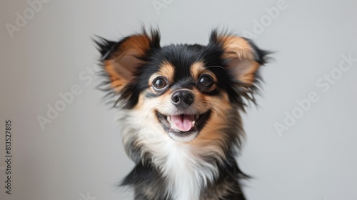 cute fluffy portrait puppy dog ​​looking at camera © Chaonchai