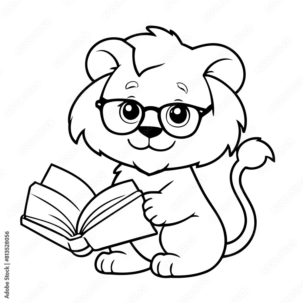 Vector illustration of a cute Lion drawing for toddlers book Vector illustration of a cute Lion drawing for toddlers book