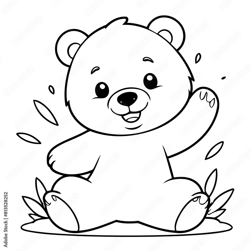 Simple vector illustration of bear hand drawn for toddlers Simple vector illustration of bear hand drawn for toddlers