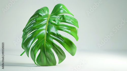 Vibrant Green Monstera Leaf Cut Out 8K

