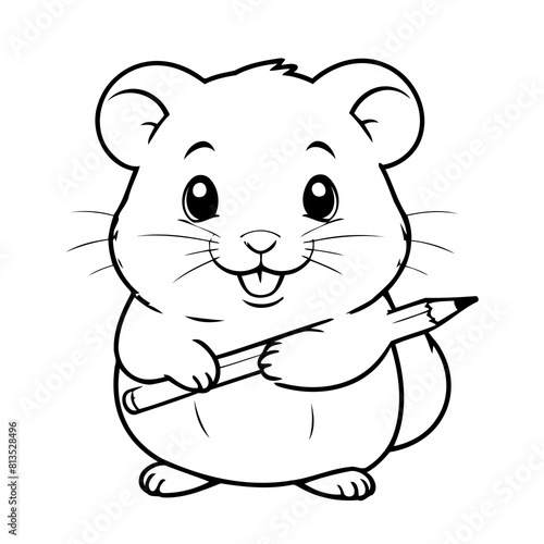 Cute vector illustration doodle for toddlers colouring page
