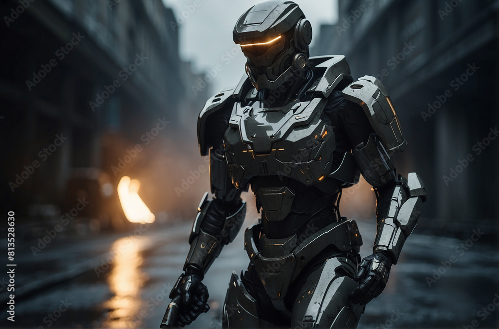 Futuristic Cyborg Warriors, Sci-Fi Military Armored Army Futuristic Cyborg Warriors, Sci-Fi Military Armored Army