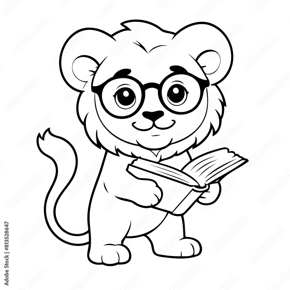 Cute vector illustration Lion doodle colouring activity for kids Cute vector illustration Lion doodle colouring activity for kids