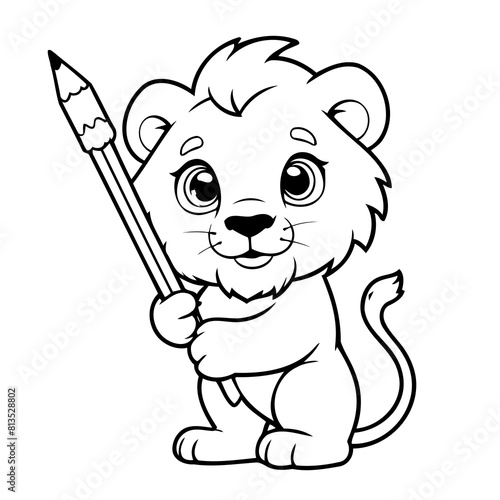 Simple vector illustration of drawing drawing for toddlers coloring activity