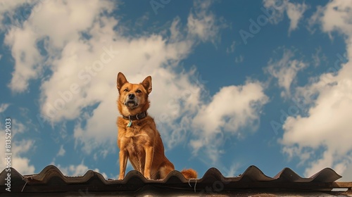 Dog concept on the roof