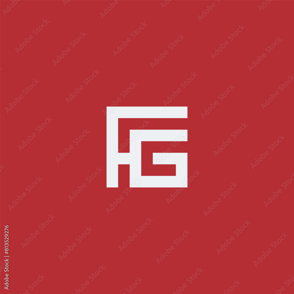 FG monogram logo in square shape. F & G. FG monogram logo in square shape. F & G.