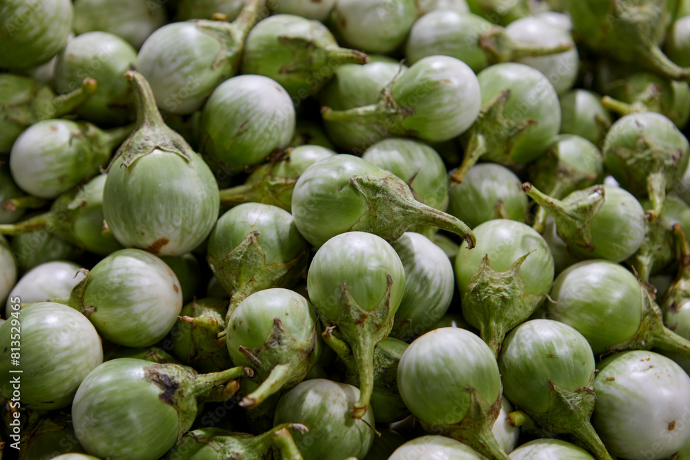 Full frame shot of eggplant for sale at market Full frame shot of eggplant for sale at market