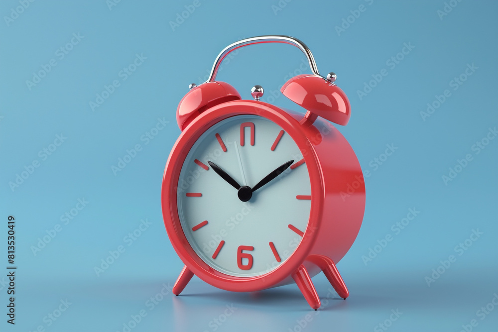 3d alarm clock icon in realistic cartoon style illustration isolated on blue background 3d rendering 3d alarm clock icon in realistic cartoon style illustration isolated on blue background 3d rendering