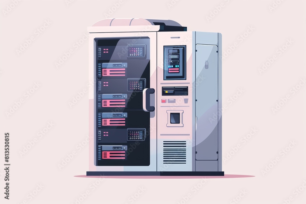Visual guide to setting up a firewall in flat design, front view, emphasizing accessibility and protection, robotic tone, Monochromatic Color Scheme Visual guide to setting up a firewall in flat design, front view, emphasizing accessibility and protection, robotic tone, Monochromatic Color Scheme