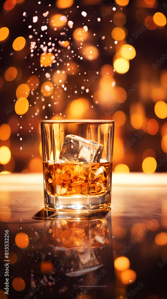 A glass of whiskey on the rocks A glass of whiskey on the rocks