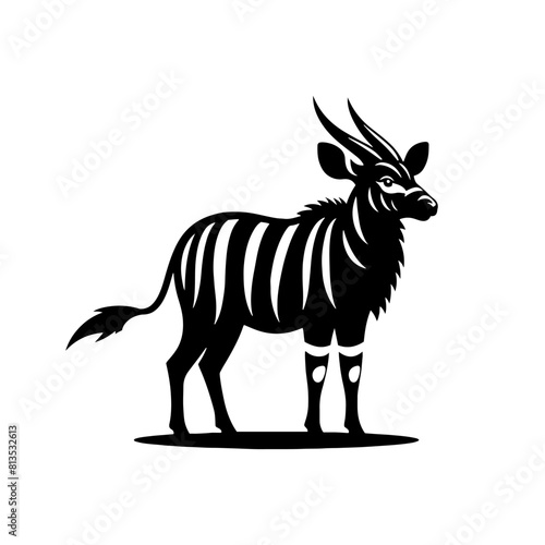 Minimalist Bongo Silhouette- Captured in Vibrant Vector Artistry- Illustration of Bongo- Vector Of Bongo.
