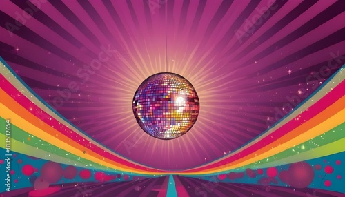 A retro disco background with bright colors and fu upscaled 4