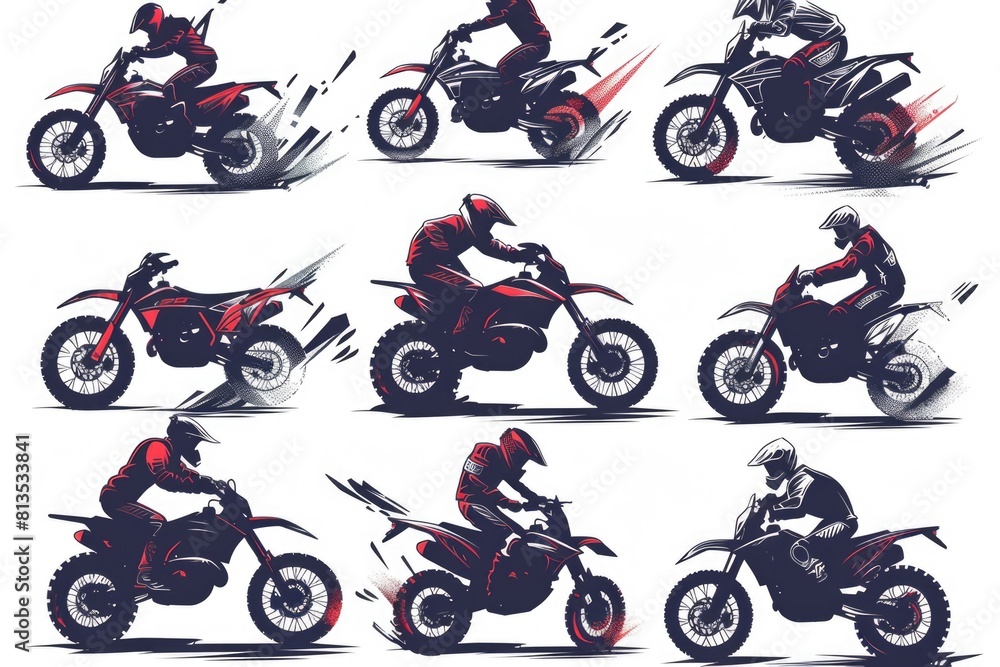 Person riding a motorcycle, suitable for various projects