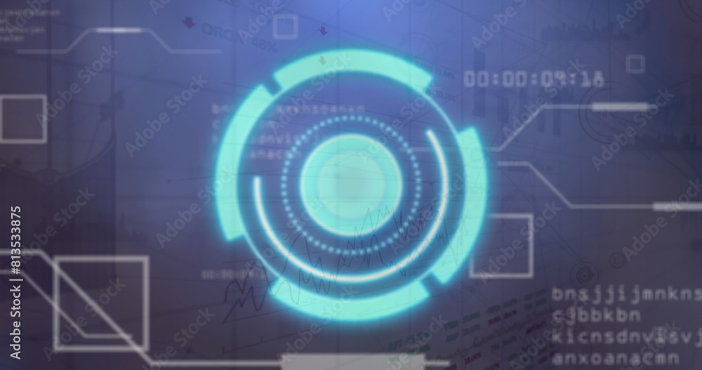 Obraz premium Image of scope scanning over data processing over grid