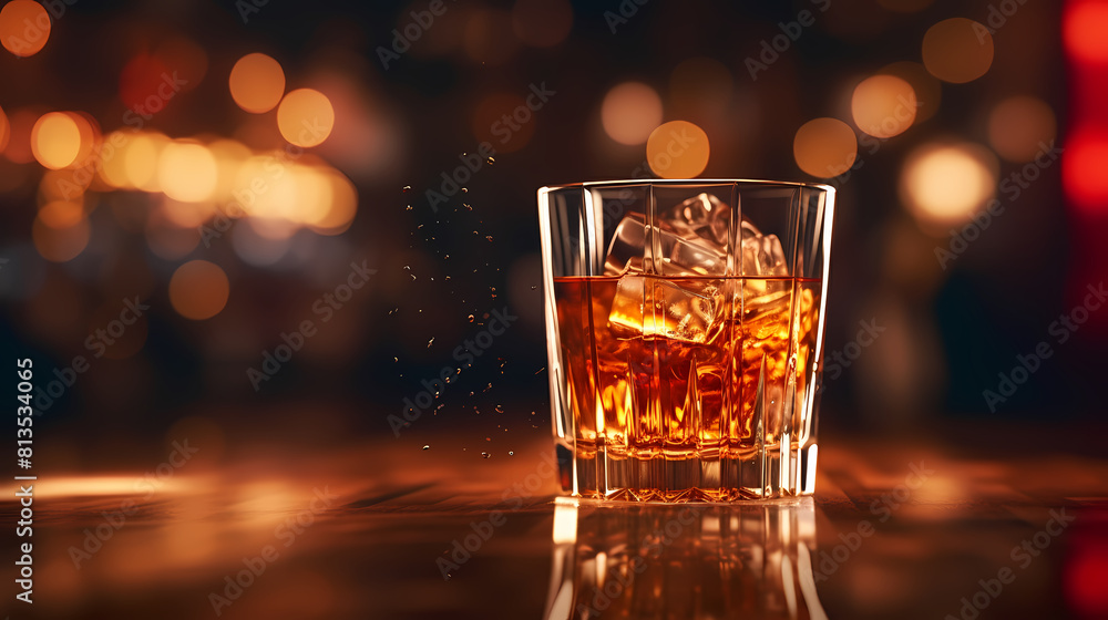 A glass of whiskey on the rocks A glass of whiskey on the rocks