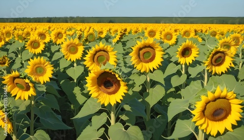 A vibrant field of sunflowers swaying in the breez upscaled 4 photo
