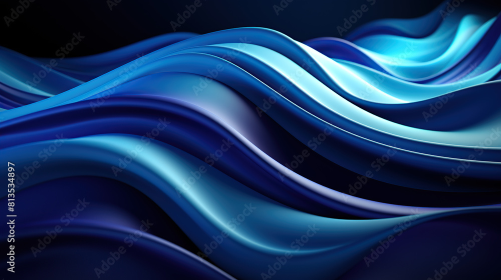 Fototapeta premium blue lines creates a beautiful pattern ,kinetic lines and curves