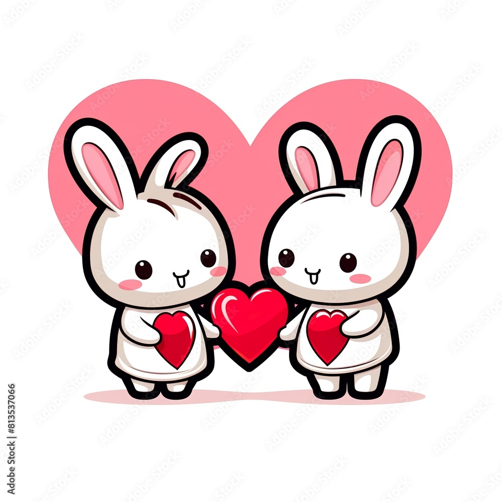 Two stick-figure rabbits Two stick-figure rabbits