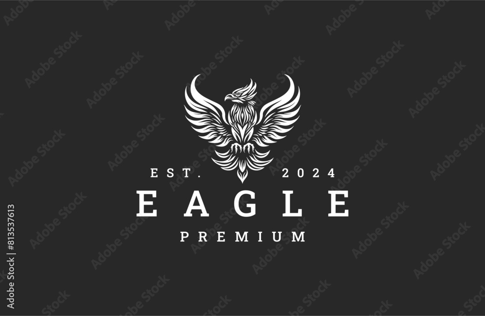 Obraz premium Eagle style logo icon design template flat vector