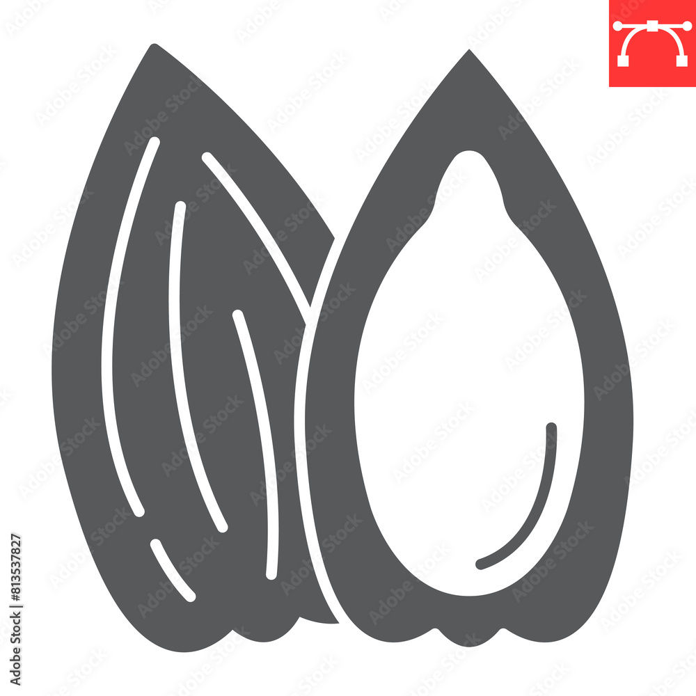 Sunflower seed glyph icon, seeds and organic, sunflower seed vector icon, vector graphics, editable stroke solid sign, eps 10. Sunflower seed glyph icon, seeds and organic, sunflower seed vector icon, vector graphics, editable stroke solid sign, eps 10.
