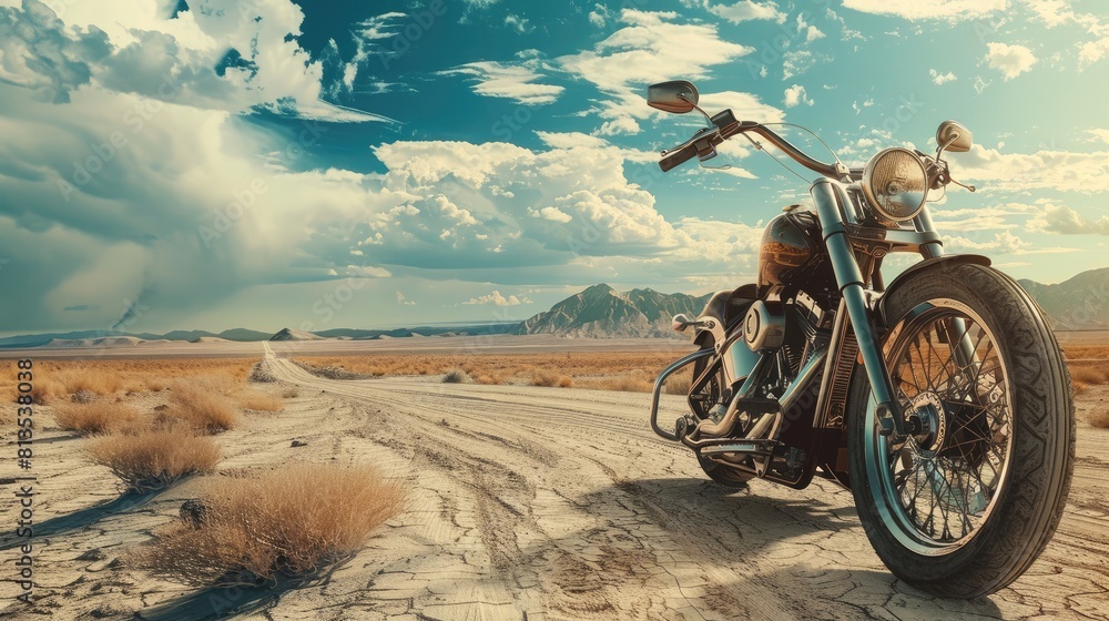 Fototapeta premium Motorcycle concept in the desert