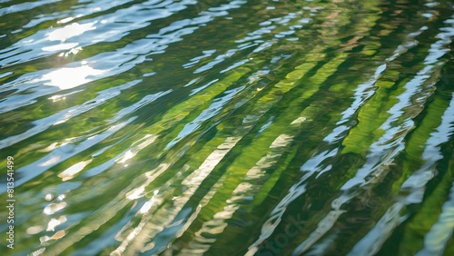 Abstract Tropical Idyll  Palm Fronds Cast Dancing Shadows on Rippling Water