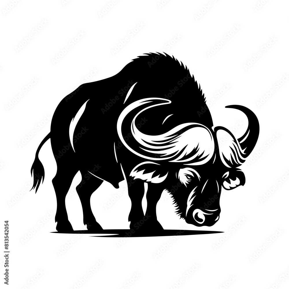 Cape Buffalo Vector Silhouette for Wildlife Designs and Nature Enthusiasts- Cape Buffalo Illustration- Minimalist Cape Buffalo Vector. Cape Buffalo Vector Silhouette for Wildlife Designs and Nature Enthusiasts- Cape Buffalo Illustration- Minimalist Cape Buffalo Vector.