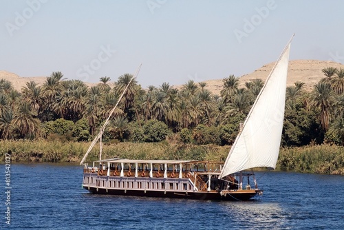 Nile cruises by dahabeah along the Nile river between Luxor and Aswan, Egypt