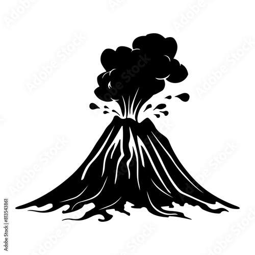 Volcanic eruption vector illustration