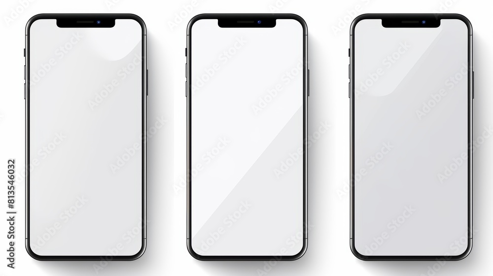 Realistic Detailed 3d Smartphone Mockup Set. Realistic Detailed 3d Smartphone Mockup Set.