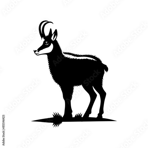 Chamois Silhouette Vector - Perfect for Nature Designs and Wilderness Enthusiasts Alike- Chamois Illustration- Chamois Vector Stock.