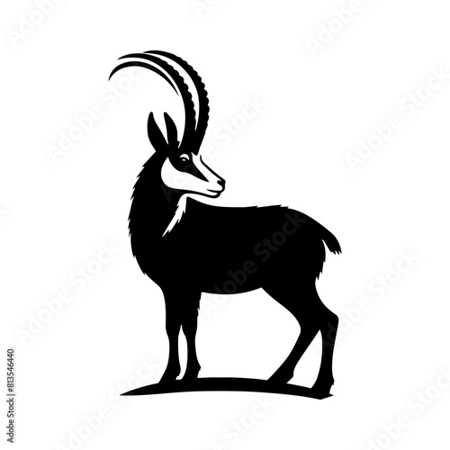 Chamois Silhouette Vector - Perfect for Nature Designs and Wilderness Enthusiasts Alike- Chamois Illustration- Chamois Vector Stock.