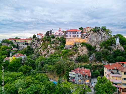 Aerial drone view of the Old Town of Plovdiv, Bulgaria. photo