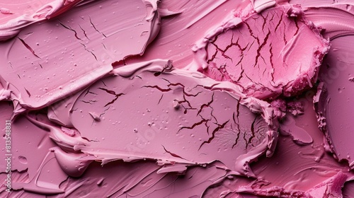 Close up of pink lipstick on cracked surface