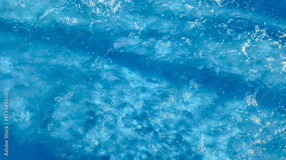 Crystal clear turquoise swimming pool water texture, ideal for summer and vacation themes, with a tranquil, refreshing vibe