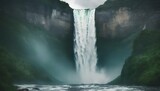 A thunderous waterfall roaring with untamed energy