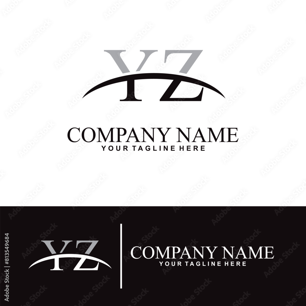 Elegant letter Y Z initial accounting logo design concept, accounting business logo design template Elegant letter Y Z initial accounting logo design concept, accounting business logo design template