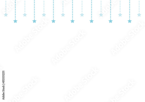 星　フレーム　吊り下がり　オーナメント　水色