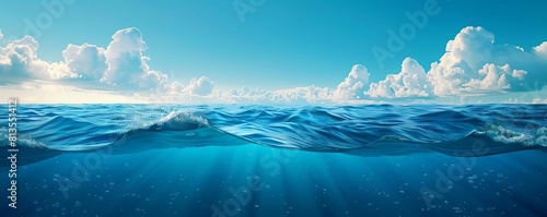 Love in Nature ocean horizon flat design front view deep sea bond theme animation Splitcomplementary color scheme