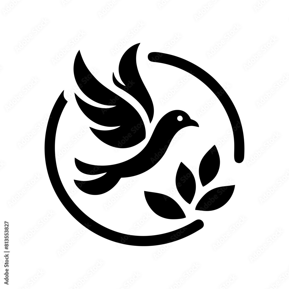 Obraz premium The dove logo design is elegant and luxurious. Dove logo design