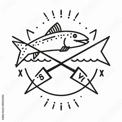 Old-timey fishing bait shop logos