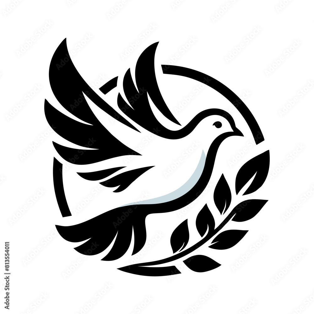 Obraz premium The dove logo design is elegant and luxurious. Dove logo design