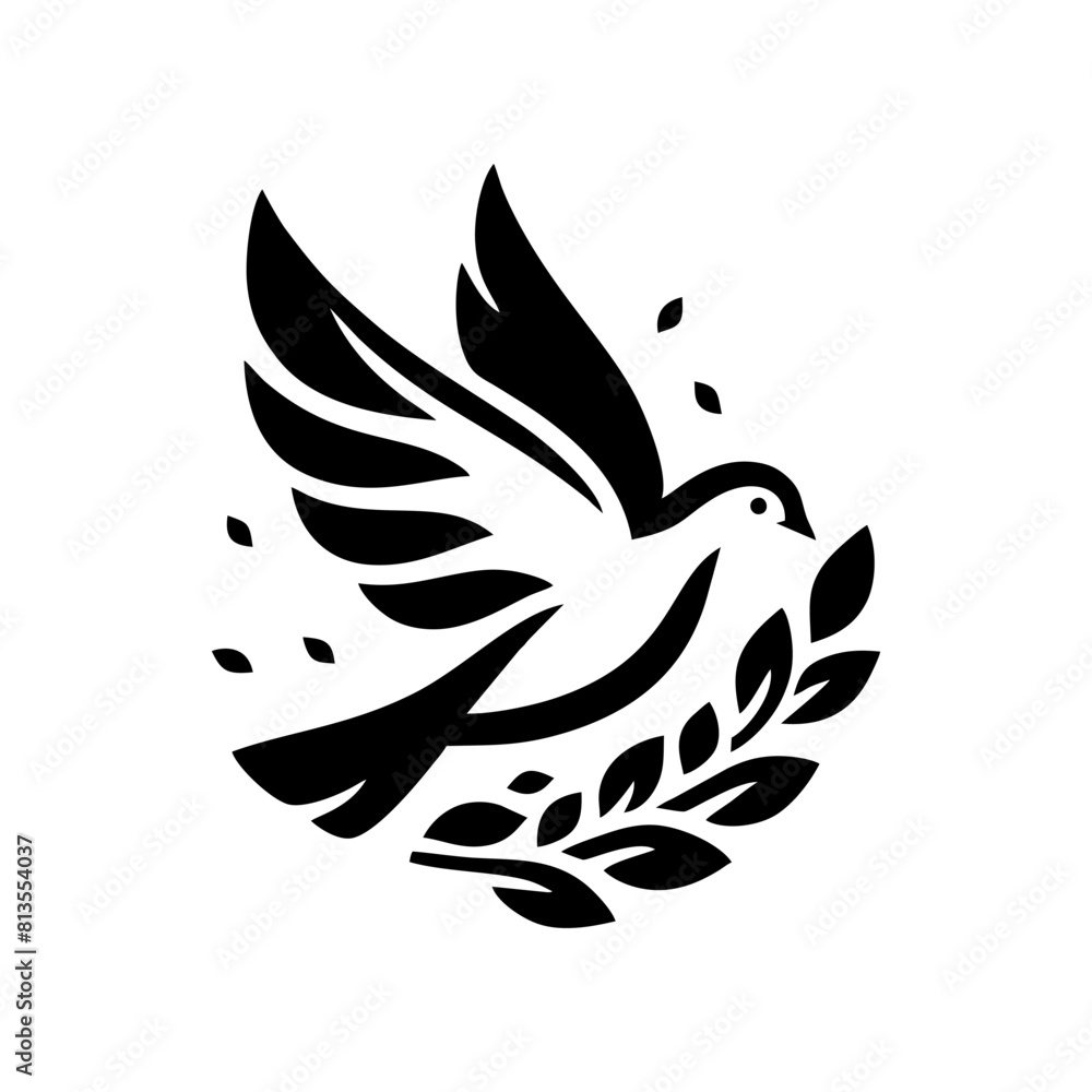 Obraz premium The dove logo design is elegant and luxurious. Dove logo design