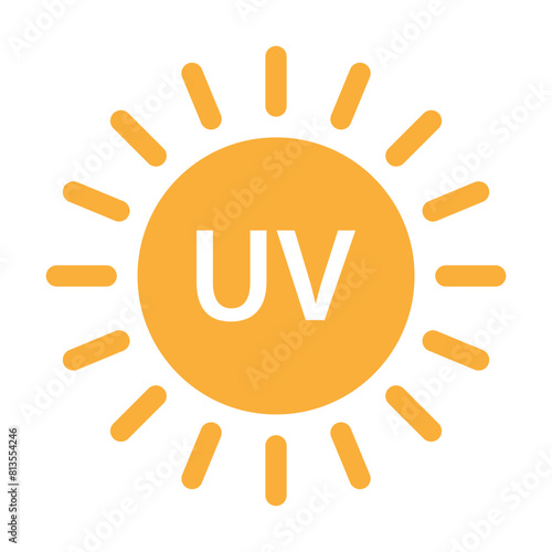 UV radiation icon vector solar ultraviolet light symbol for graphic design, logo, web site, social media, mobile app, ui illustration.