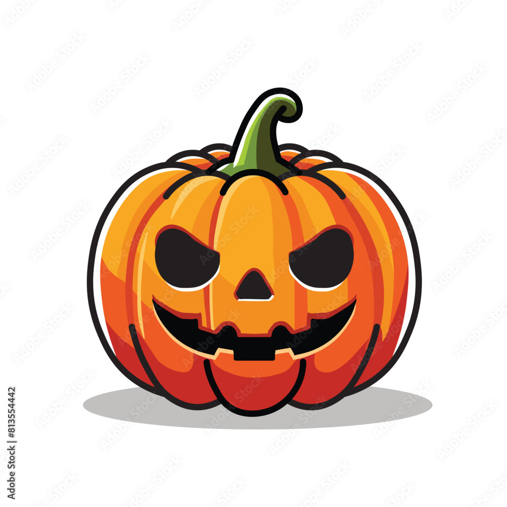 Illustration Vector Graphic Cartoon of a Halloween Pumpkin, Evoking Mystical Charms and Spooky Delights Illustration Vector Graphic Cartoon of a Halloween Pumpkin, Evoking Mystical Charms and Spooky Delights